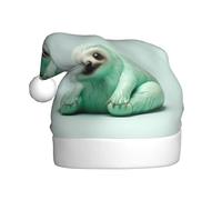 YYHHAOFA animal sloth mint green Pattern Christmas Hat for Adult Making It a Fun and Durable Gift for Men and Women