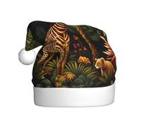 YYHHAOFA Animals In The Rainforest Pattern Christmas Hat for Adult Making It a Fun and Durable Gift for Men and Women