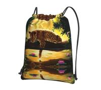 YYHHAOFA Animals Tiger Prints Drawstring Zipper Backpack - Lightweight Water-Resistant Gym Duffel Bag with Pocket for Travel Sports Yoga