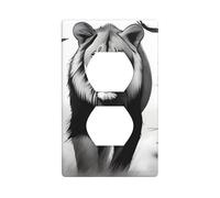 YYHHAOFA Animals Wildlife Printed Double Socket Wall Panel Decorative is Durable and Suitable for Socket Light Switch Accessories 4.5x2.76in