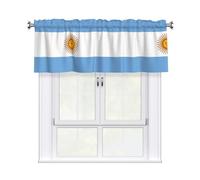 YYHHAOFA Argentine Flag Prints Cozy Kitchen Window Layer - 54x18 Inch Peach Skin Valance for a Brighter Home