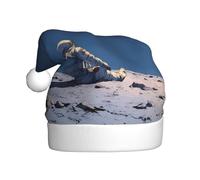 YYHHAOFA Astronauts looking at the stars Printed Christmas Hat for Adult Soft and Fluffy Brim, Lightweight Comfort
