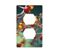 YYHHAOFA Atomic and Molecular Printed Double Socket Wall Panel Decorative is Durable and Suitable for Socket Light Switch Accessories 4.5x2.76in