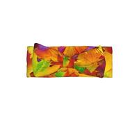 YYHHAOFA Autumn Leaves of Maple Prints Baby Bow Throw - Soft & Stretchy Nylon-Spandex Headband for Newborns 0-6 Months - Ideal Shower Gift