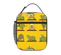 YYHHAOFA Avocado Yoga Prints Portable Handheld Insulated Lunch Bag Suitable for Students to Work and Travel