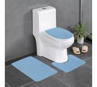 YYHHAOFA Azure Pattern Three Piece Set of Bathroom Floor mats, Bathroom Shower mats, Anti Slip Quick Drying