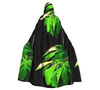 YYHHAOFA Banana Leaves Under The Light Pattern Halloween Adult Hooded Cape Men'S And Women'S Clothing Mantle Role-Playing