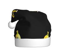 YYHHAOFA Bananas holding hands Pattern Christmas Hat for Adult Soft, Lightweight, and Fluffy Design for Men and Women