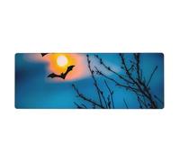 Yyhhaofa Bat Under Night Sky Printed Extra Large Mouse Pad, Computer Office Anti Slip Gaming Keyboard Thickened Version 12x31.5in