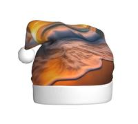 YYHHAOFA Beach Maui Hawaii Sunset Sea Waves Clouds Printed Christmas Hat for Adult Soft and Fluffy Brim, Lightweight Comfort