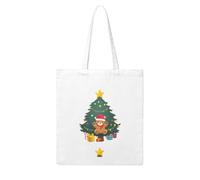YYHHAOFA Bear doll on the Christmas tree Prints Woman Canvas Tote Bag Strong and durable for traveling, shopping, Daily One Size