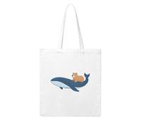 YYHHAOFA Bear on the whale Prints Woman Canvas Tote Bag Strong and durable for traveling, shopping, Daily One Size