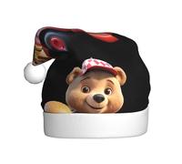 YYHHAOFA Bear selling burgers Pattern Christmas Hat for Adult Halloween party usage