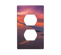 YYHHAOFA Beautiful Airplane in The Sky Printed Double Socket Wall Panel Decorative is Durable and Suitable for Socket Light Switch Accessories 4.5x2.76in