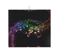 YYHHAOFA Beautiful colorful notes Prints Kitchen Drying Mat - Absorbent Dish Throw for Countertops, Quick-Dry Non-Slip Layer with Stylish Prints, for New Homes