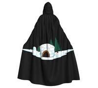 YYHHAOFA Beautiful Igloo Pattern Halloween Adult Hooded Cape Men'S And Women'S Clothing Mantle Role-Playing