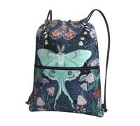 YYHHAOFA Beautiful Moth Prints Drawstring Zipper Backpack - Durable, Lightweight Water-Resistant Gym Bag for Travel, Sports & Everyday Carry