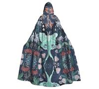 YYHHAOFA Beautiful Moth Prints Hooded Cloak - Long Polyester Throw for Cosplay & Halloween