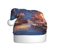 YYHHAOFA Beautiful starry town Pattern Christmas Hat for Adult Halloween party usage