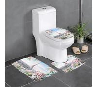 YYHHAOFA Beautiful Tower Paris Prints 3 Piece Bathroom Rugs Set 24x16in - Plush Microfiber Throw Rugs for Comfort & Durability