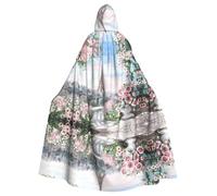 YYHHAOFA Beautiful Tower Paris Prints Hooded Cloak - Long Polyester Throw for Cosplay & Halloween