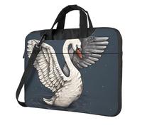 YYHHAOFA Beautiful White Swan Prints Ultra-thin portable shoulder laptop bag 13 inch Stylish and Protective Super soft lining