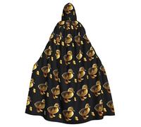 YYHHAOFA Beautiful yellow duckling Prints Halloween Adult Hooded Cloak is a super large, comfortable, and durable cloak designed for adults