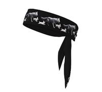 YYHHAOFA Big bad wolf chasing rabbit Picture Sports headscarf, sweat absorbing and breathable, motion headband, double-sided kerchief