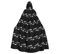 YYHHAOFA Big Bad Wolf Chasing Rabbit Printing Halloween Adult Hooded Cape Cloak No Zipper, Comfortable For Costume Parties