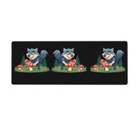 YYHHAOFA Big Bad Wolf Picking Mushrooms Printed Extra Large Mouse Pad, Computer Office Anti Slip Gaming Keyboard Thickened Version 12x31.5in