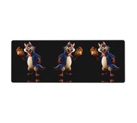 YYHHAOFA Big Bad Wolf Printed Extra Large Mouse Pad, Computer Office Anti Slip Gaming Keyboard Thickened Version 12x31.5in