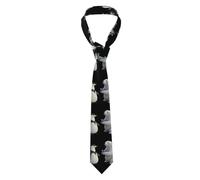 YYHHAOFA Big bear escorting little penguin Picture Men's Necktie for Business, Daily Wear, Work, Birthdays, Weddings, Parties, Banquets Easy Care 57X3.1 In