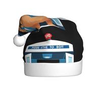 YYHHAOFA Big bear in the phone booth Pattern Christmas Hat for Adult Making It a Fun and Durable Gift for Men and Women