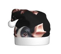 YYHHAOFA Big ears little fat pig Picture Christmas Hat for Adult Soft and Fluffy, Ideal for Long-Term Use