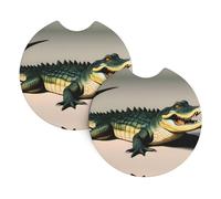 YYHHAOFA Big Mouth Crocodile Prints Car Coasters 2 Pack - Durable, Waterproof, and Stylish Cup Holder Protection