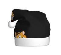 YYHHAOFA Big tiger drinking milk tea Pattern Christmas Hat for Adult Making It a Fun and Durable Gift for Men and Women