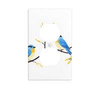 YYHHAOFA Birds Chirping on Willow Branches Printed Double Socket Wall Panel Decorative is Durable and Suitable for Socket Light Switch Accessories 4.5x2.76in