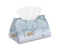 YYHHAOFA Birds in the park on a snowy day Prints High-grade Long Tissue Box Cover