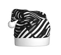 YYHHAOFA Black and white lines Pattern Christmas Hat for Adult Making It a Fun and Durable Gift for Men and Women