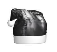 YYHHAOFA Black and white street Pattern Christmas Hat for Adult Making It a Fun and Durable Gift for Men and Women
