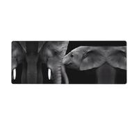 YYHHAOFA Black And White Two Elephants Mouse Pad 12x31.5in - Extended Gaming & Desk Mat