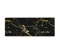 YYHHAOFA Black Gold Marble Mouse Pad 12x31.5in - Extended Gaming & Desk Mat