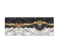 YYHHAOFA Black White Gold Foil Marble Mouse Pad 12x31.5in Extended Desk Mat