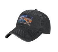 YYHHAOFA Black Yellowstone National Park Prints Washed Cowboy Baseball Cap for Adults - Stylish and Breathable Hat, Black, One size