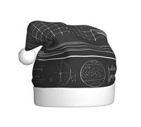 YYHHAOFA Blackboard Math Pattern Christmas Hat for Adult Making It a Fun and Durable Gift for Men and Women