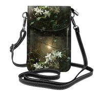 YYHHAOFA Blip in the Moonlight Pattern Ladies' mobile phone with leather foreskin, crossbody flip cover, small adjustable shoulder strap