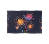 YYHHAOFA Blooming Fireworks Prints Placemats Set of 6 12x18in - Create Cozy Table Settings for Everyday Moments & Special Gatherings