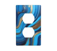 YYHHAOFA Blue Abstract Flow Printed Double Socket Wall Panel Decorative is Durable and Suitable for Socket Light Switch Accessories 4.5x2.76in