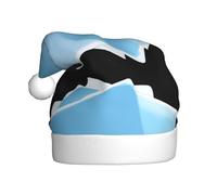 YYHHAOFA Blue and white folded paper Pattern Christmas Hat for Adult Making It a Fun and Durable Gift for Men and Women
