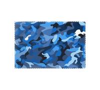 YYHHAOFA Blue Camouflage Pattern Pattern Durable placemat, waterproof, easy to clean, heat-resistant, anti slip placemat set